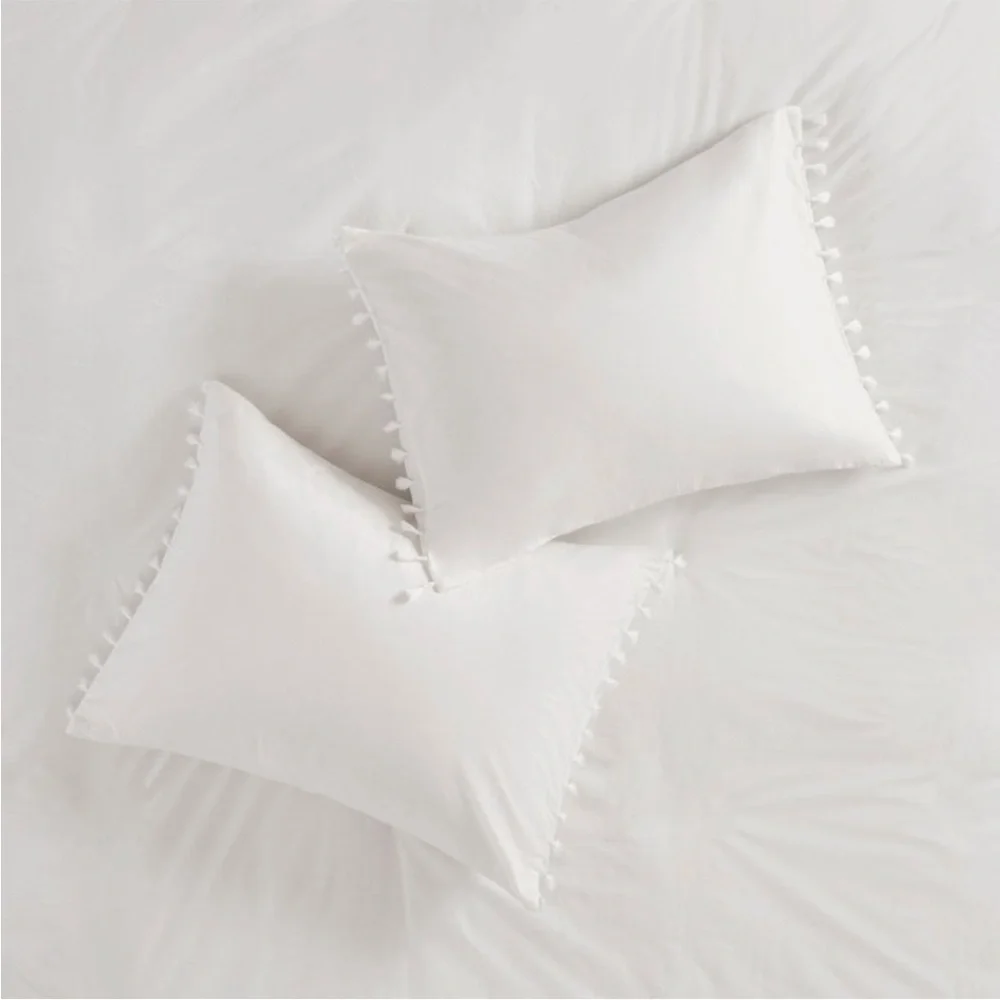 MADISON PARK NWT 3pc dual cotton duvet cover set -white -full/queen